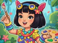 Bambina della Giungla: Pagine da Colorare - crazygames